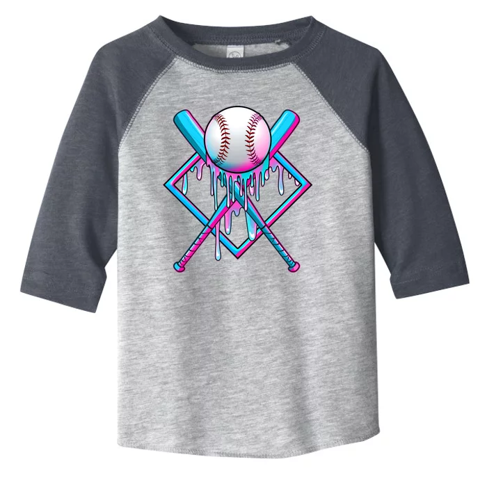 Cool Cute Neon Paint Baseball Bat Ball Diamond Toddler Fine Jersey T-Shirt