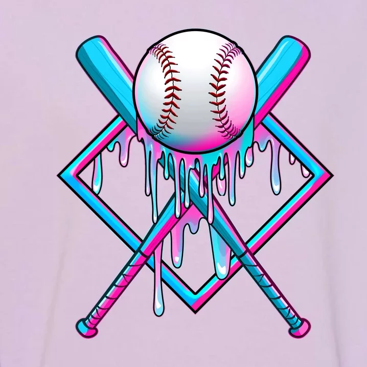 Cool Cute Neon Paint Baseball Bat Ball Diamond Garment-Dyed Sweatshirt