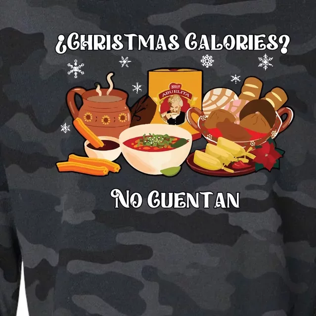 Christmas Calories No Cuentan Spanish Christmas Cropped Pullover Crew