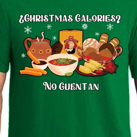 Christmas Calories No Cuentan Spanish Christmas Pajama Set