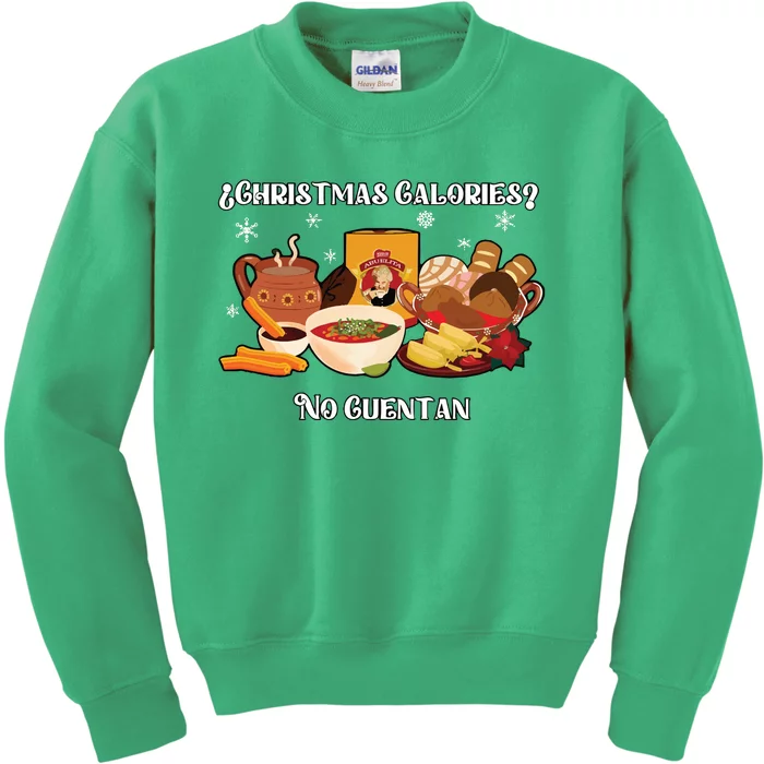 Christmas Calories No Cuentan Spanish Christmas Kids Sweatshirt