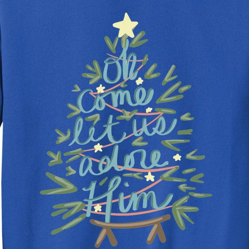 Christian Christ Nativity Christmas Oh Come Let Us Adore Him Great Gift Sweatshirt