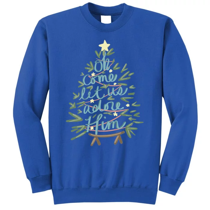 Christian Christ Nativity Christmas Oh Come Let Us Adore Him Great Gift Sweatshirt