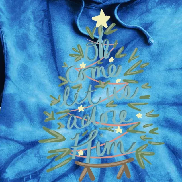 Christian Christ Nativity Christmas Oh Come Let Us Adore Him Great Gift Tie Dye Hoodie