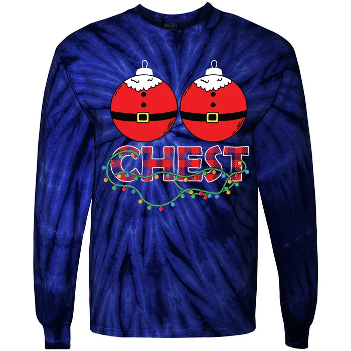 Chestnuts Chest Nuts Christmas Matching Christmas Couples Tie-Dye Long Sleeve Shirt