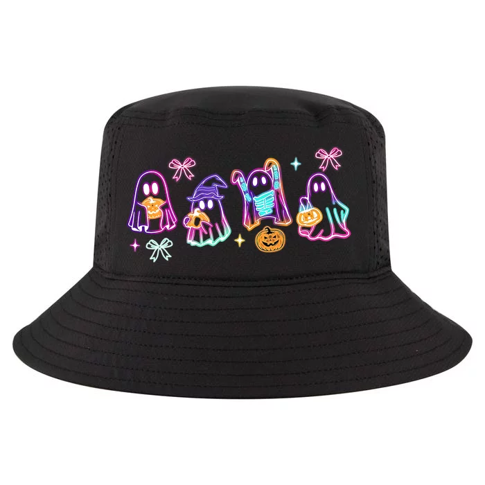 Cute Colorful Neon Boo Ghost Halloween Spooky Season Cool Comfort Performance Bucket Hat