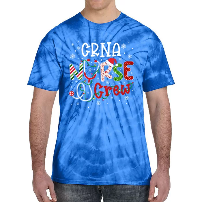 Crna Christmas Nurse Crew Funny Nursing Christmas Pattern Funny Gift Tie-Dye T-Shirt