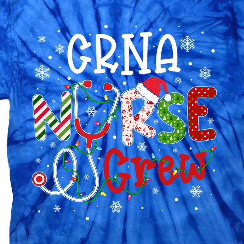 Crna Christmas Nurse Crew Funny Nursing Christmas Pattern Funny Gift Tie-Dye T-Shirt