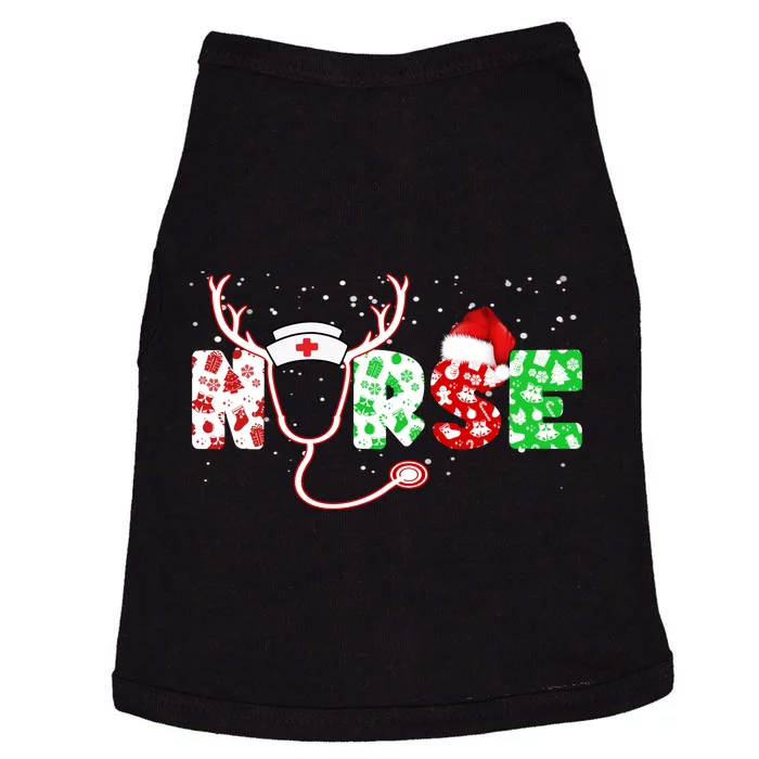 Cute Christmas Nurse Logo Doggie Tank