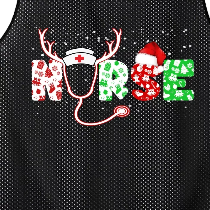 Cute Christmas Nurse Logo Mesh Reversible Basketball Jersey Tank