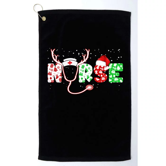 Cute Christmas Nurse Logo Platinum Collection Golf Towel