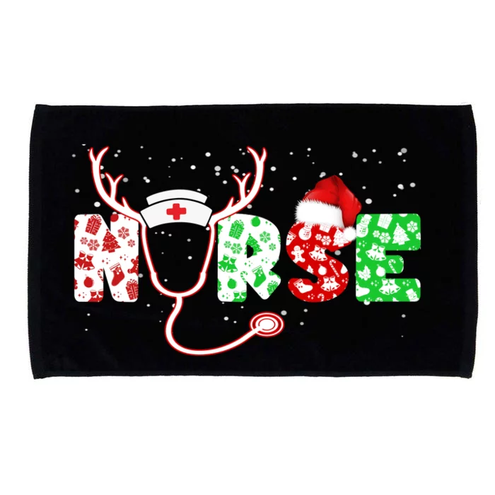 Cute Christmas Nurse Logo Microfiber Hand Towel