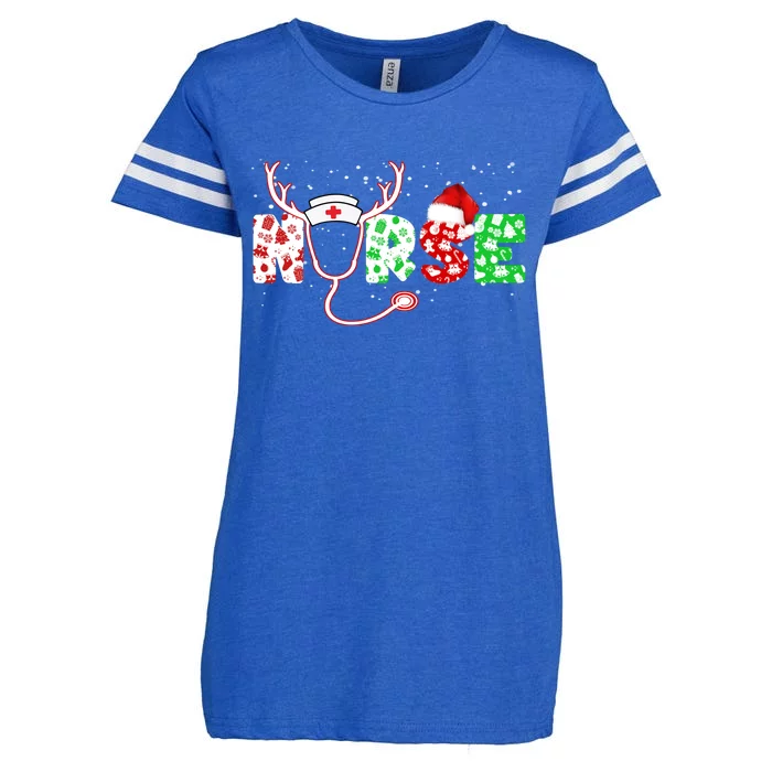 Cute Christmas Nurse Logo Enza Ladies Jersey Football T-Shirt