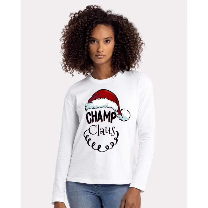 Champ Claus New Christmas Santa Claus Gift Womens Cotton Relaxed Long Sleeve T-Shirt