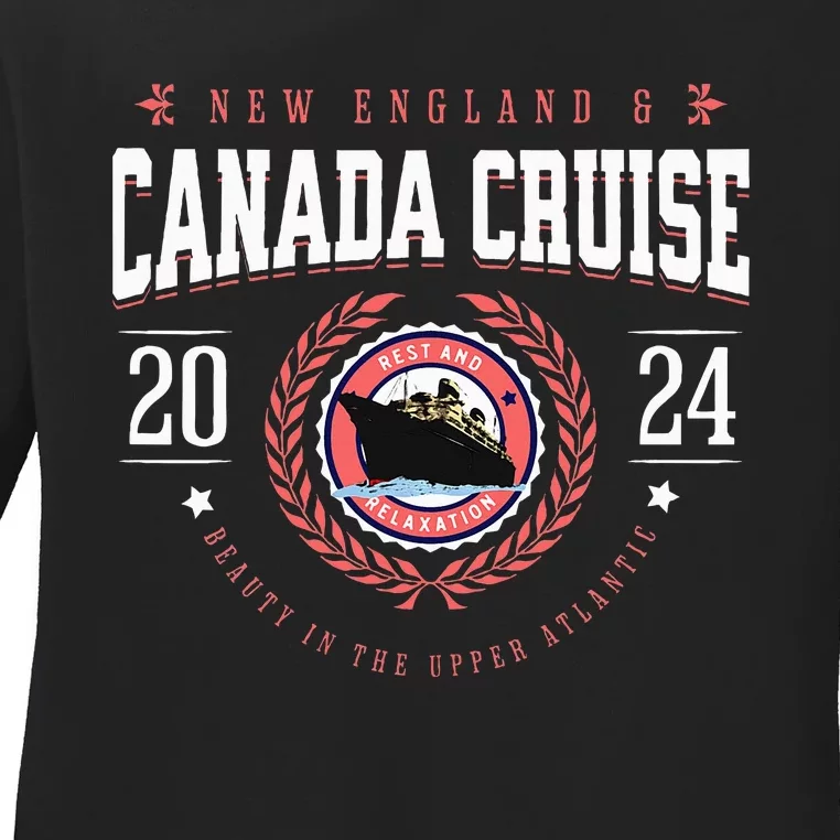 Canada Cruise New England Cruise Vacation Souvenir 2024 Ladies Long Sleeve Shirt