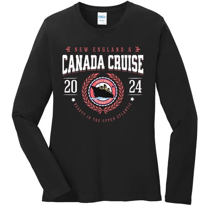 Canada Cruise New England Cruise Vacation Souvenir 2024 Ladies Long Sleeve Shirt