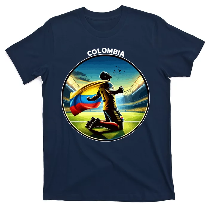 Cool Colombia National Soccer Team With Flag T-Shirt