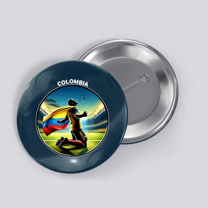 Cool Colombia National Soccer Team With Flag Button