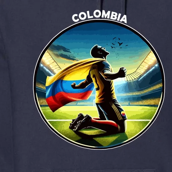 Cool Colombia National Soccer Team With Flag Premium Hoodie