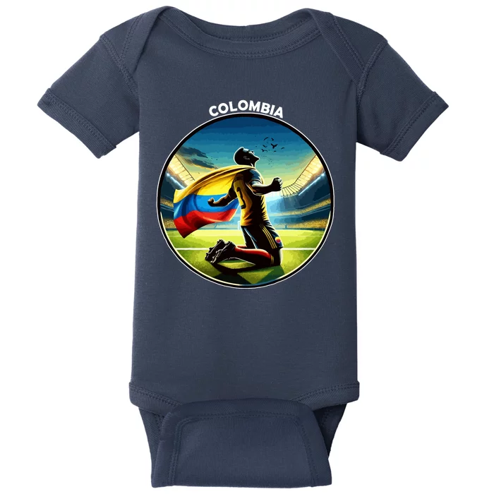 Cool Colombia National Soccer Team With Flag Baby Bodysuit