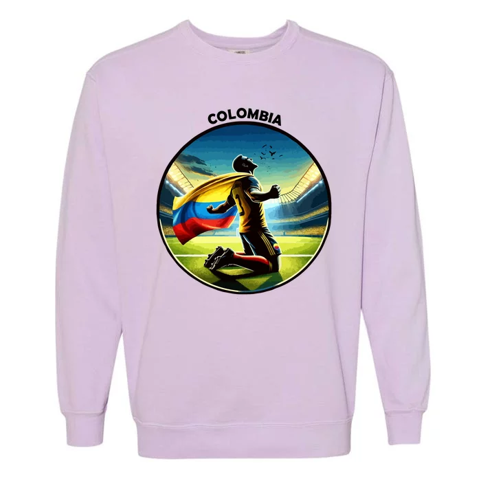 Cool Colombia National Soccer Team With Flag Garment-Dyed Sweatshirt