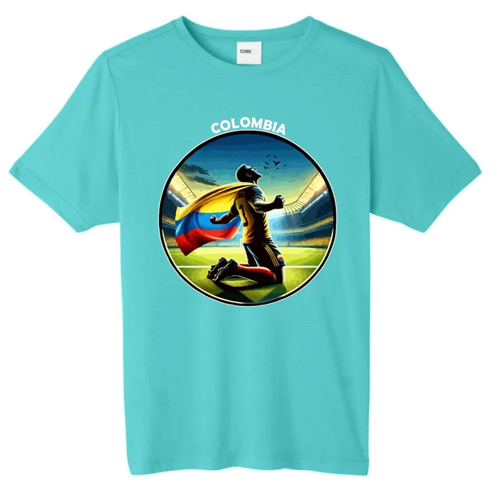 Cool Colombia National Soccer Team With Flag ChromaSoft Performance T-Shirt