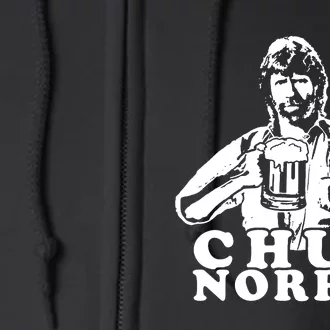 Chug Chuck Norris Funny Beer Drinking Hilarious Party 80s 90s Movie Full Zip Hoodie