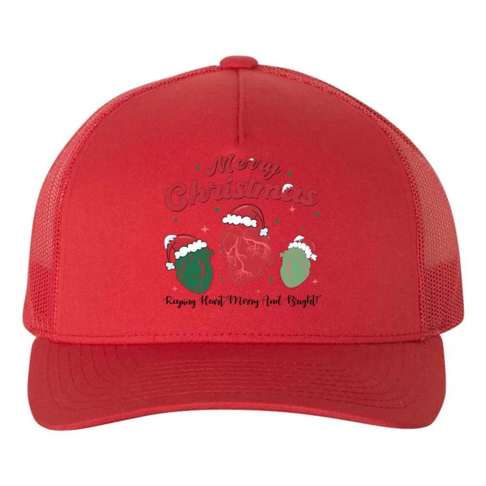 Christmas Cardiac Nurse Heart Anatomy Keep Heart Merry And Bright Yupoong Adult 5-Panel Trucker Hat