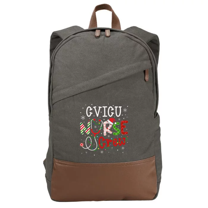 CVICU Christmas Nurse Crew Funny Nursing Christmas Pattern Cotton Canvas Backpack