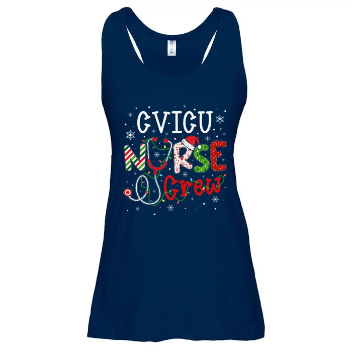 CVICU Christmas Nurse Crew Funny Nursing Christmas Pattern Ladies Essential Flowy Tank