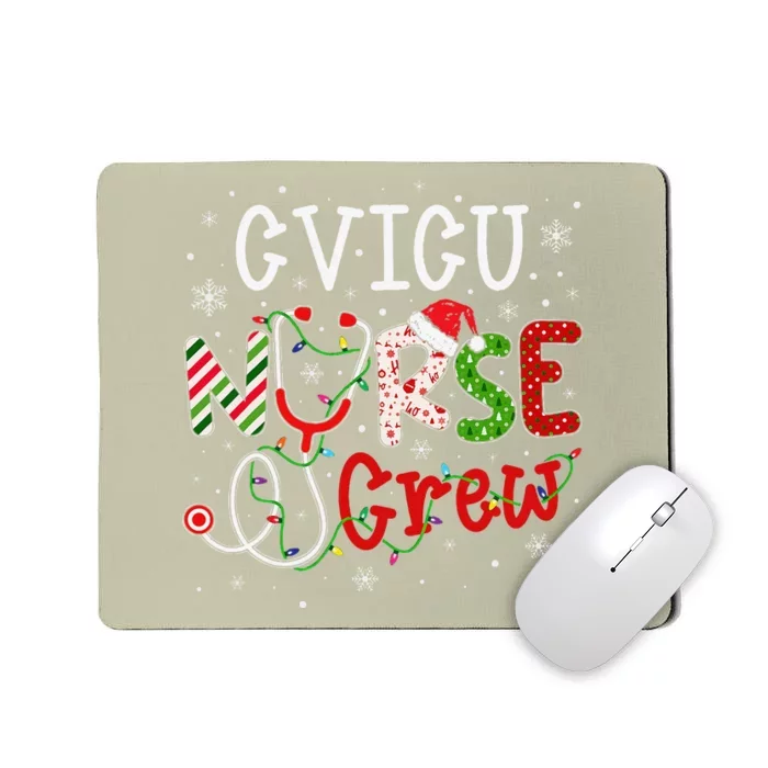 CVICU Christmas Nurse Crew Funny Nursing Christmas Pattern Mousepad