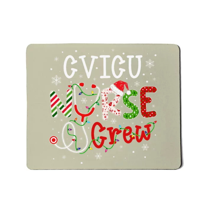 CVICU Christmas Nurse Crew Funny Nursing Christmas Pattern Mousepad