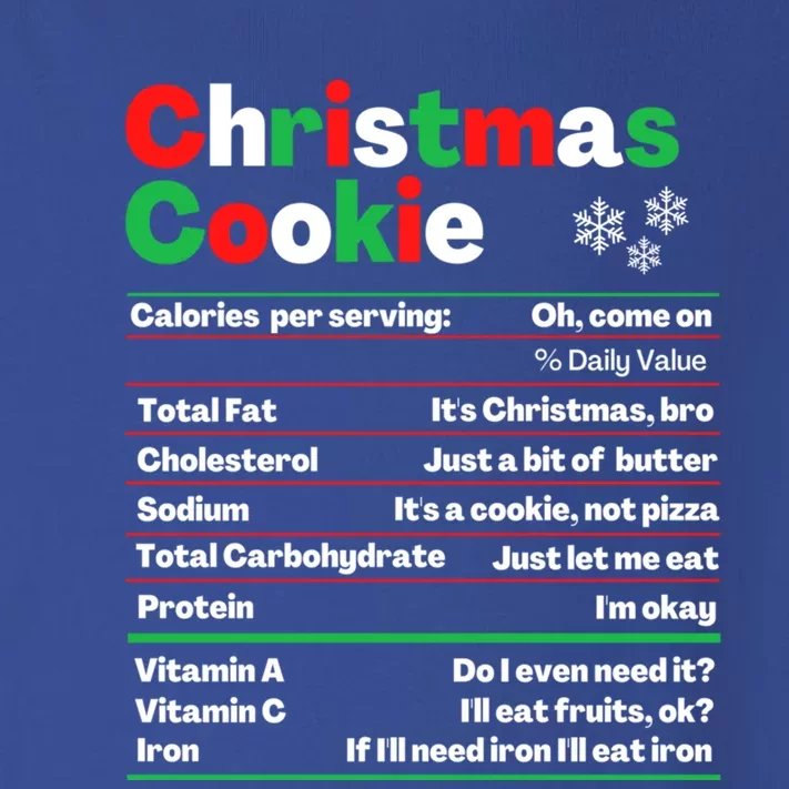 Christmas Cookie Nutrition Facts Funny Cookie Baking Crew Cool Gift Toddler Long Sleeve Shirt