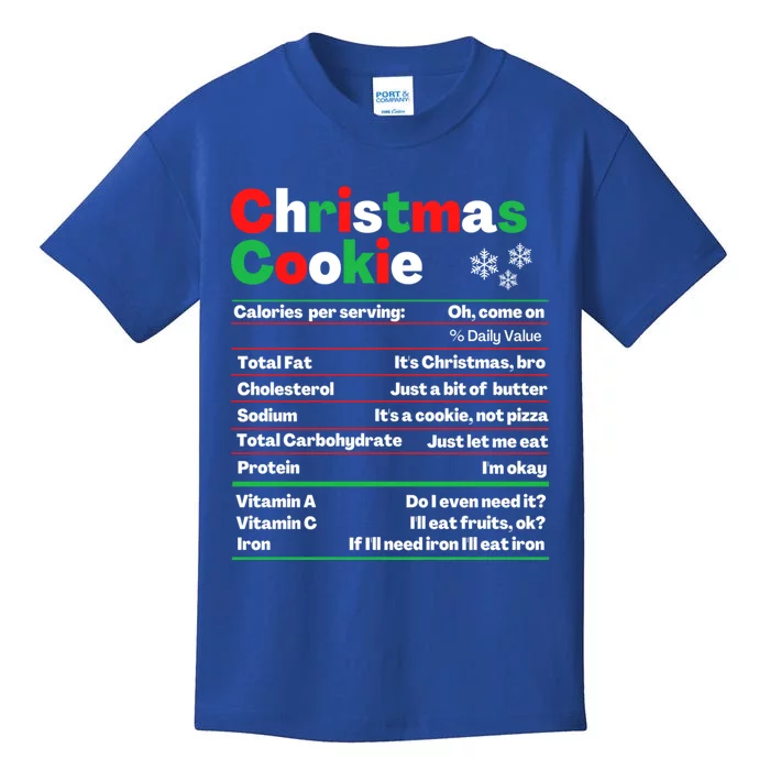 Christmas Cookie Nutrition Facts Funny Cookie Baking Crew Cool Gift Kids T-Shirt