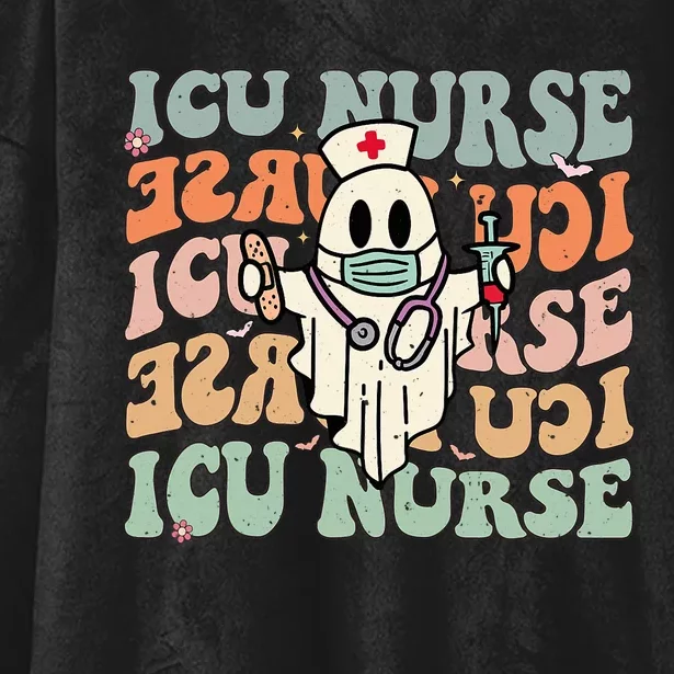 Critical Care Nurse Icu Neonatal Groovy Halloween Nursing Hooded Wearable Blanket