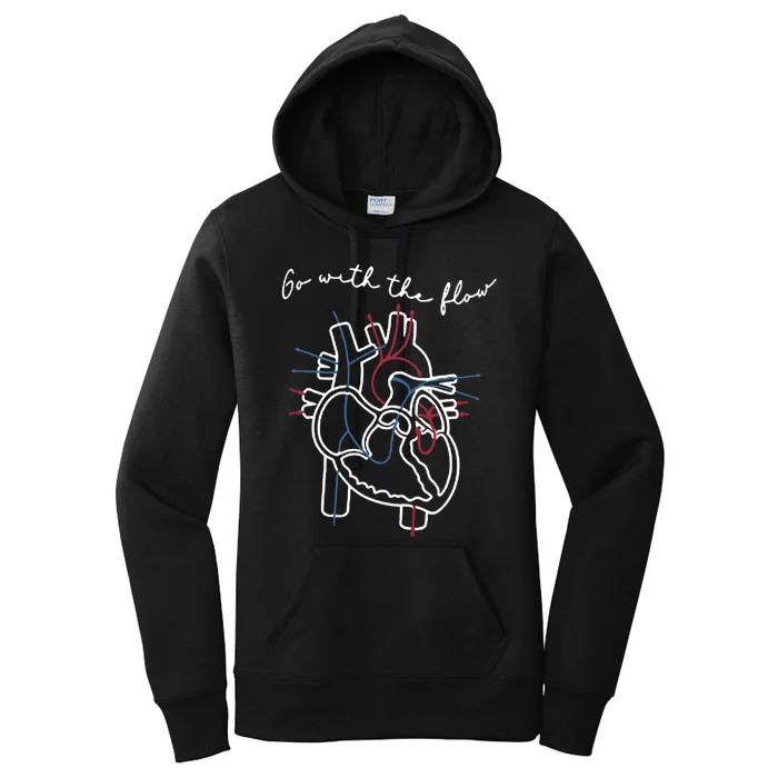 Cvicu Cardiac Nurse Anatomy Cardiology Human Heart Flow Women's Pullover Hoodie