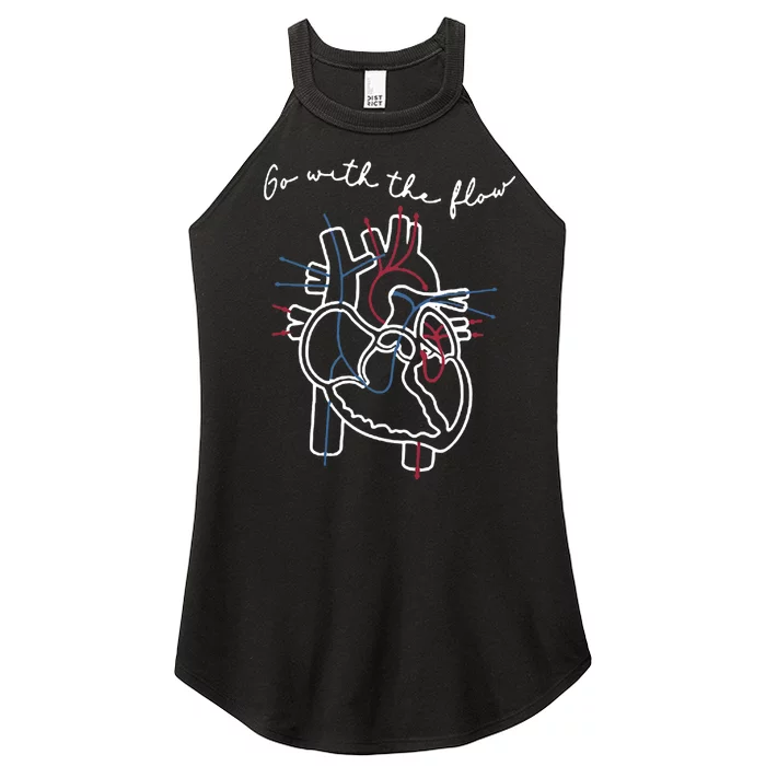 Cvicu Cardiac Nurse Anatomy Cardiology Human Heart Flow Women’s Perfect Tri Rocker Tank