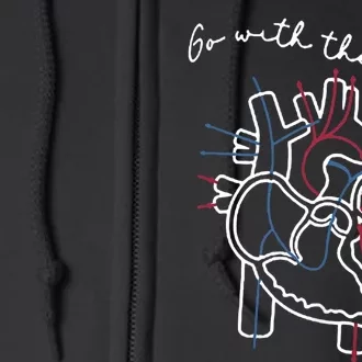 Cvicu Cardiac Nurse Anatomy Cardiology Human Heart Flow Full Zip Hoodie