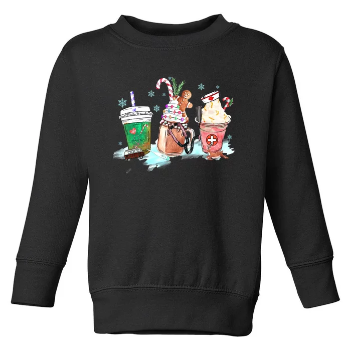 Christmas Coffee Nurse Toddler Sweatshirt