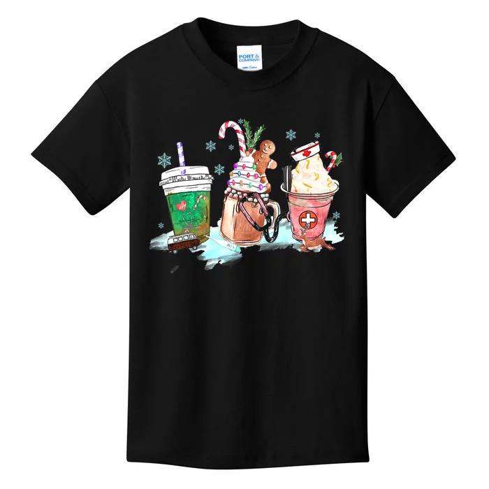 Christmas Coffee Nurse Kids T-Shirt