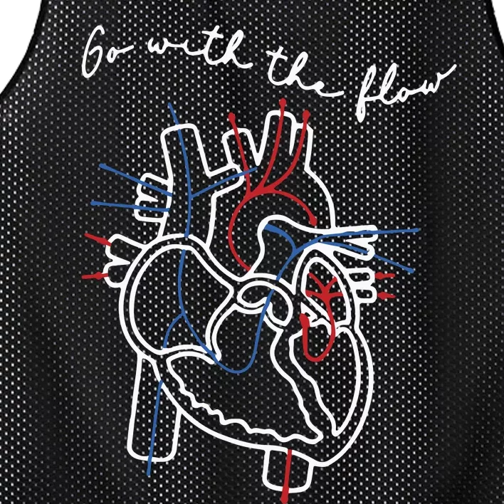 Cvicu Cardiac Nurse Heart Flow Anatomy Mesh Reversible Basketball Jersey Tank