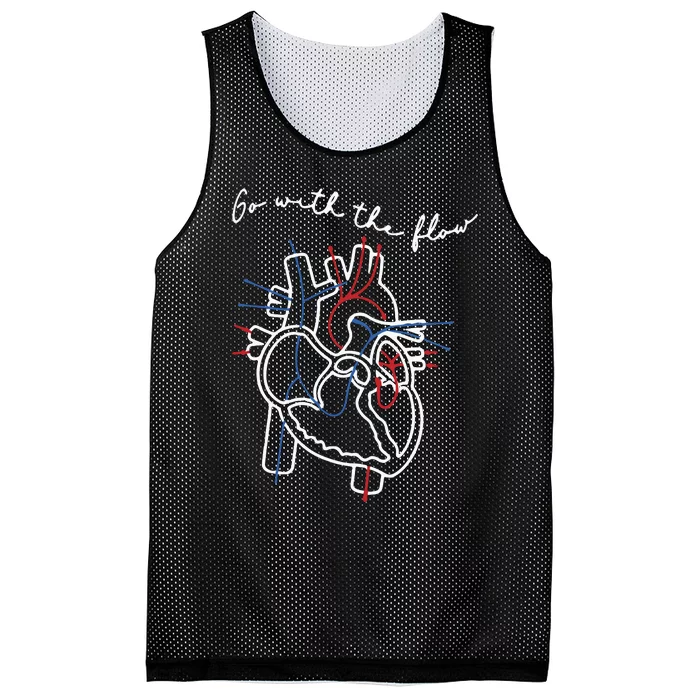 Cvicu Cardiac Nurse Heart Flow Anatomy Mesh Reversible Basketball Jersey Tank