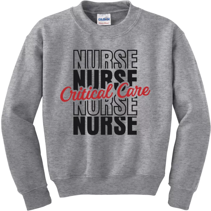 Critical Care Nurse Gift Kids Sweatshirt