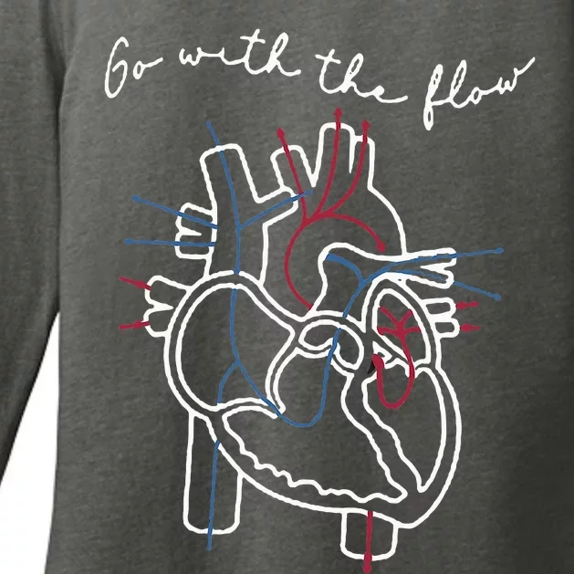 Cvicu Cardiac Nurse Anatomy Cardiology Human Heart Flow Womens CVC Long Sleeve Shirt