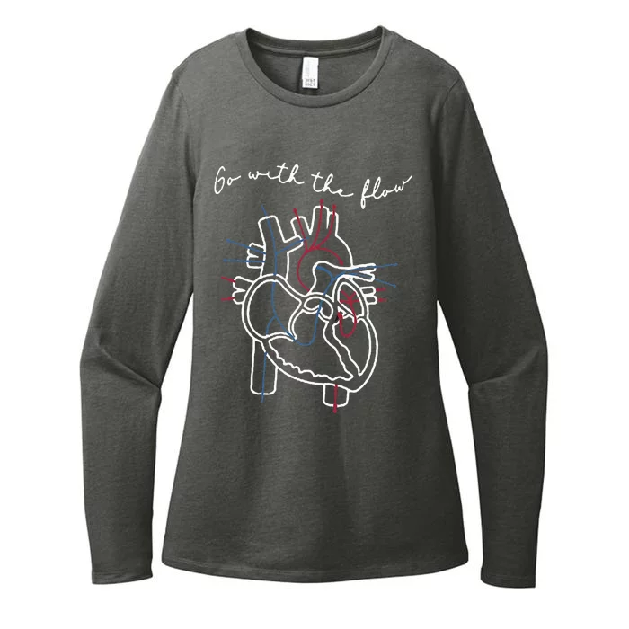 Cvicu Cardiac Nurse Anatomy Cardiology Human Heart Flow Womens CVC Long Sleeve Shirt