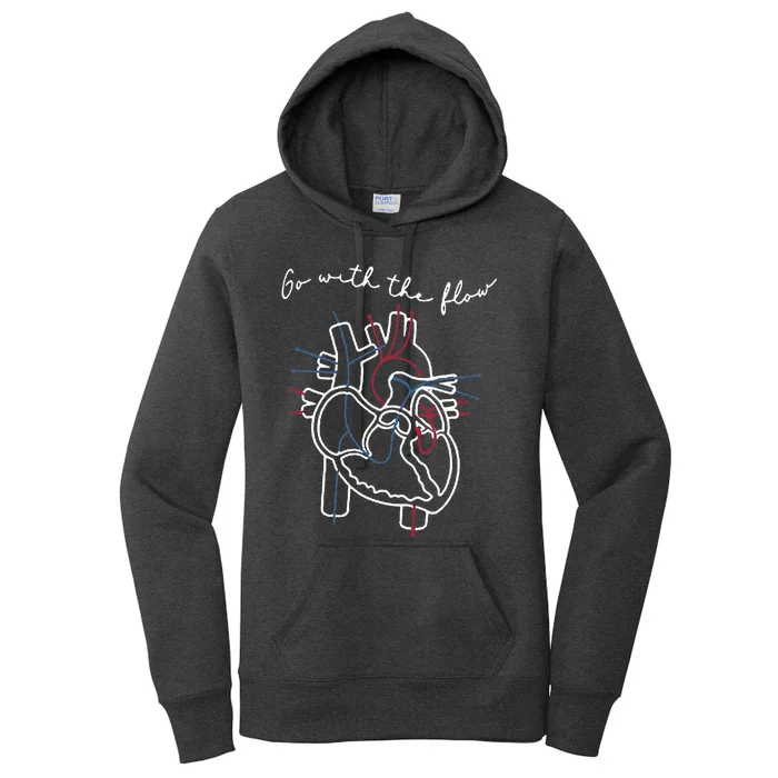 Cvicu Cardiac Nurse Anatomy Cardiology Human Heart Flow Women's Pullover Hoodie