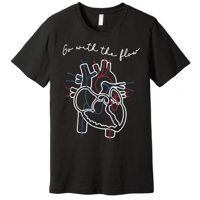 Cvicu Cardiac Nurse Anatomy Cardiology Human Heart Flow Premium T-Shirt