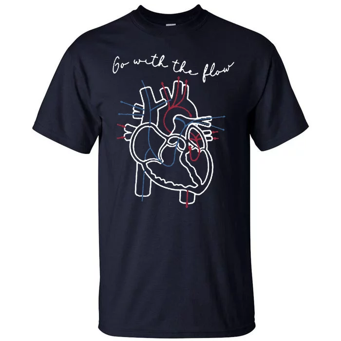 Cvicu Cardiac Nurse Anatomy Cardiology Human Heart Flow Tall T-Shirt