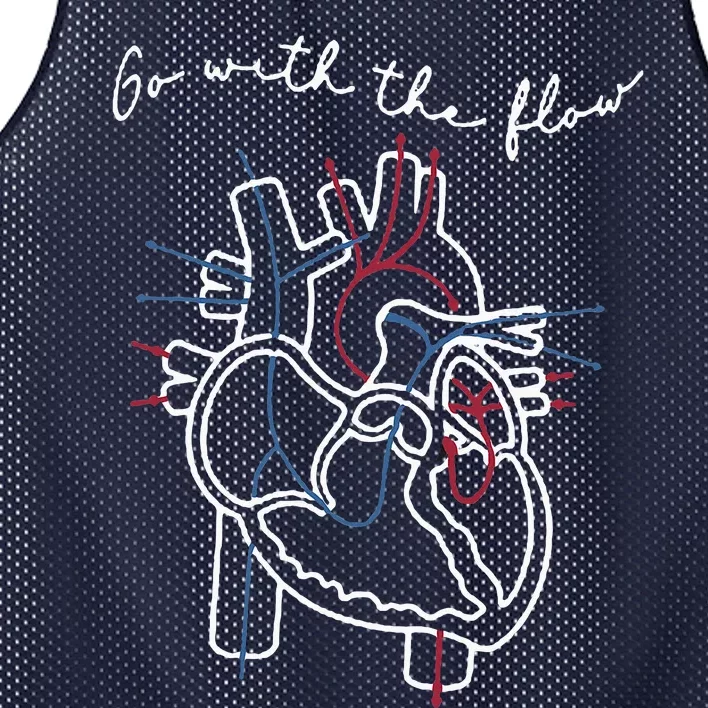 Cvicu Cardiac Nurse Anatomy Cardiology Human Heart Flow Mesh Reversible Basketball Jersey Tank