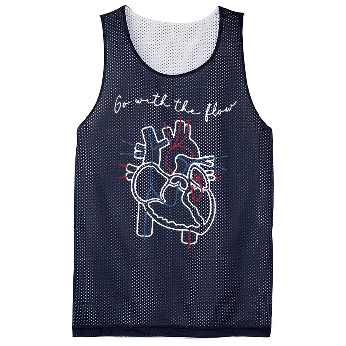 Cvicu Cardiac Nurse Anatomy Cardiology Human Heart Flow Mesh Reversible Basketball Jersey Tank